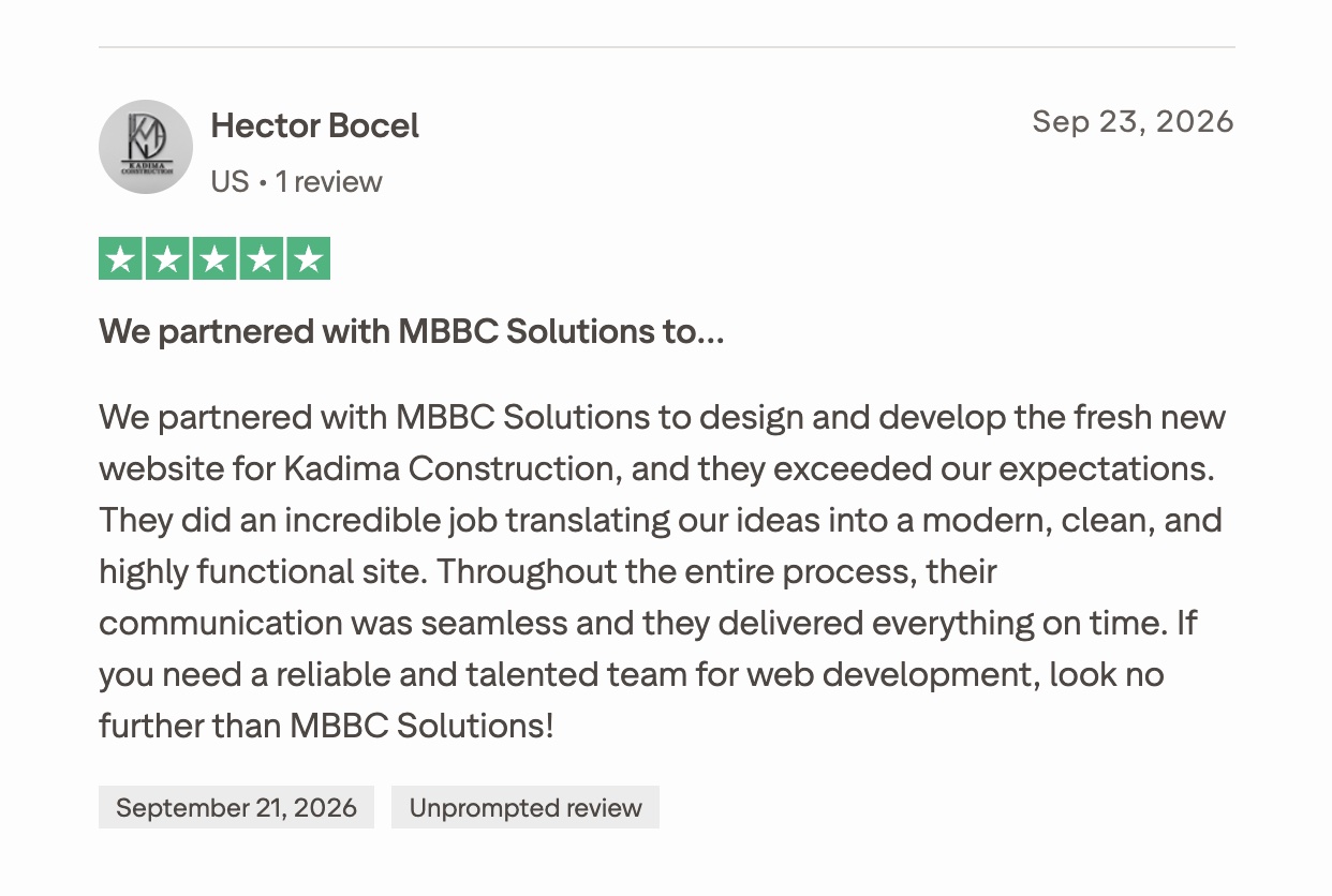 Trustpilot verified review screenshot