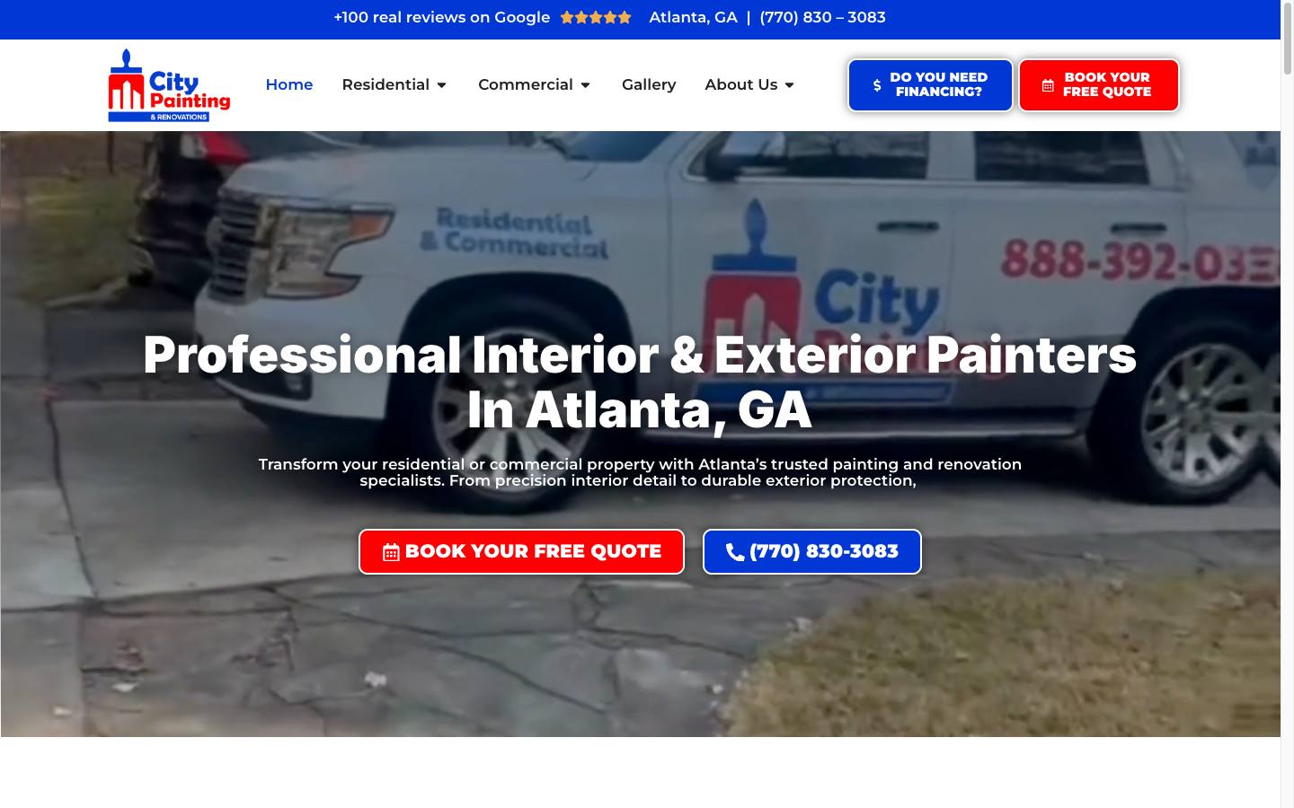 The City Painting website — desktop view
